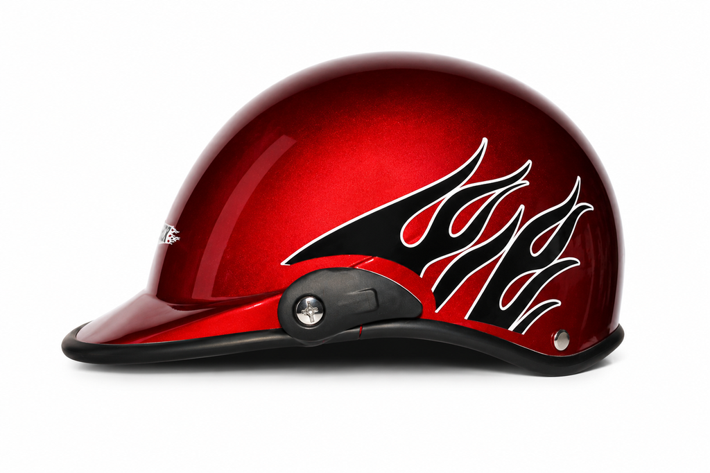 [CAS-CH-RE4] CASCO CACHUCHA ADULTO MEK NEGRO/ROJO DARK FLAME TALLA L