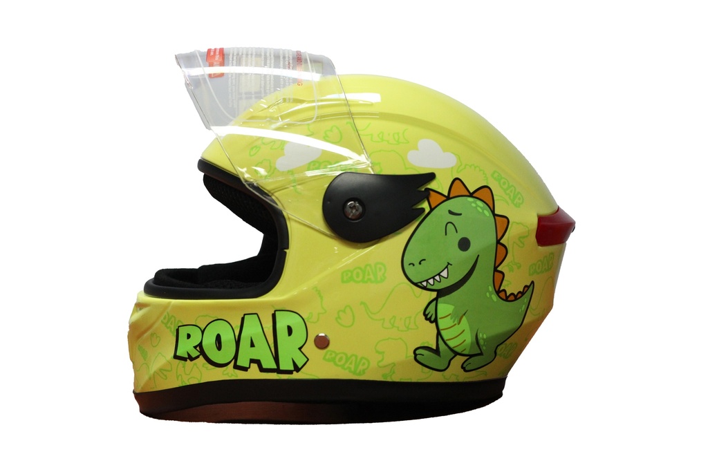[MC-INF-017] CASCO DE MOTOCICLISTA INFANTIL MEK DINO KID AMARILLO  C/LUZ