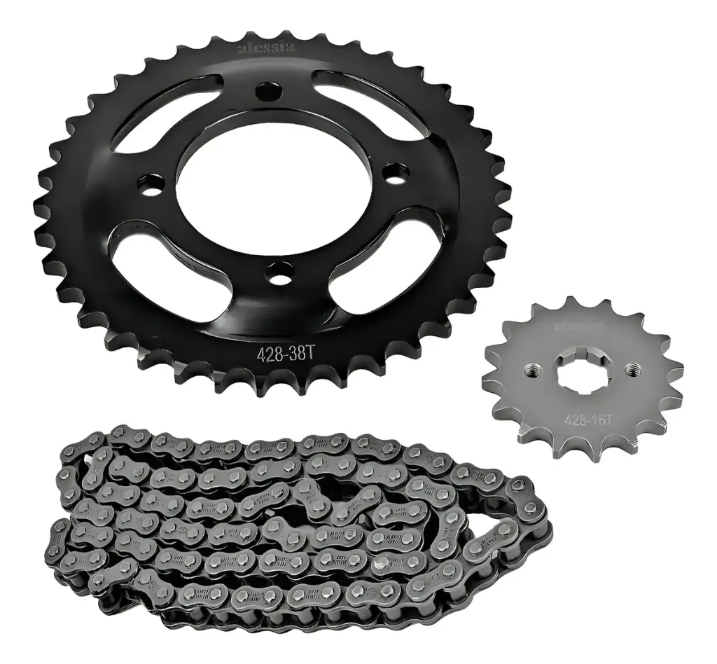 KIT DE SPROCKET   CORONA  38T / PIÑON 16T CADENA REFORZADA NEGRA 428H-102  WORKMAN 190 2024 > 2025