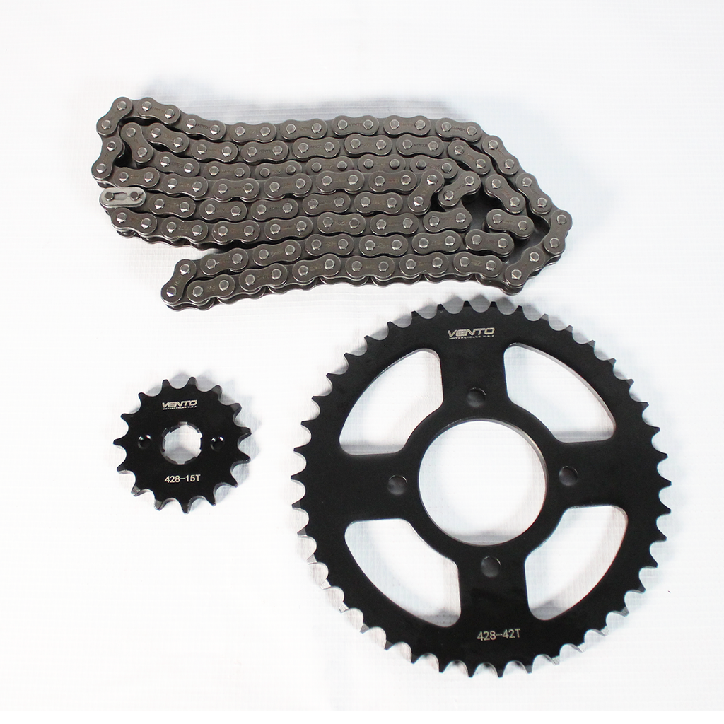 [VG15100014] KIT DE SPROCKET   CORONA  42T / PIÑON 15T CADENA REFORZADA NEGRA 428H-116  CYCLON 150 >2020 >2021>2022>2023 > 2024
CYCLONE 200 >2020 >2021>2022>2023 > 2024
CYCLONE 210 >2024 >2025>2026
SHARK 150