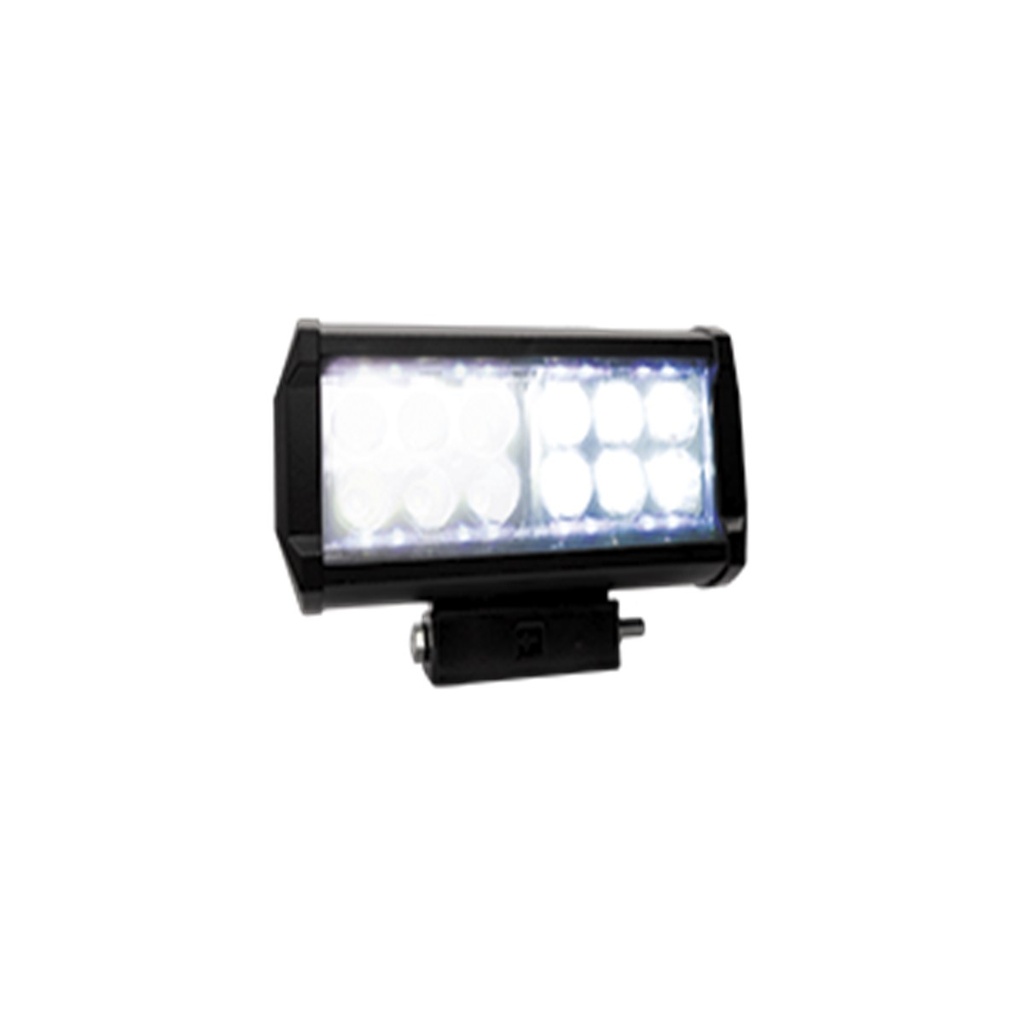 [RS-LED-13009W-BU] BARRA LED DOBLE FILA 12 LED BLANCO CONTORNO AZUL CON LUZ ALTA, BAJA Y ESTROBO