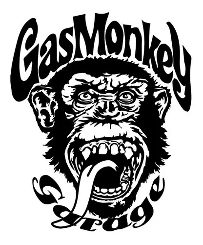 CALCOMANIA GAS MONKEY GARAGE BLANCO/NEGRO