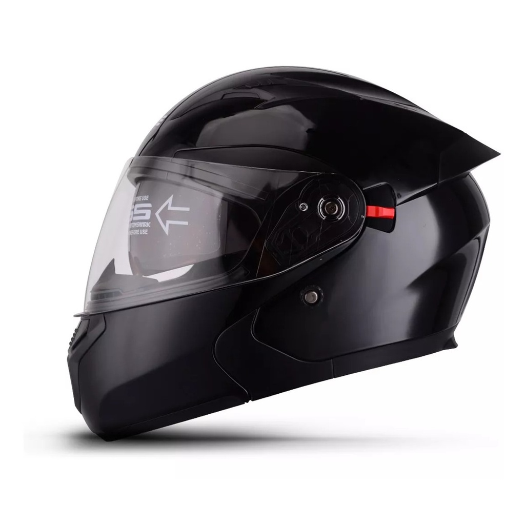 CASCO ABATIBLE PILOT NEGRO BRILLANTE   L