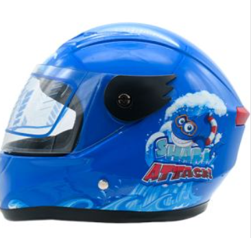 CASCO CERRADO INFANTIL C/LUZ SHARK ATTACK BRILLANTE Shark attack