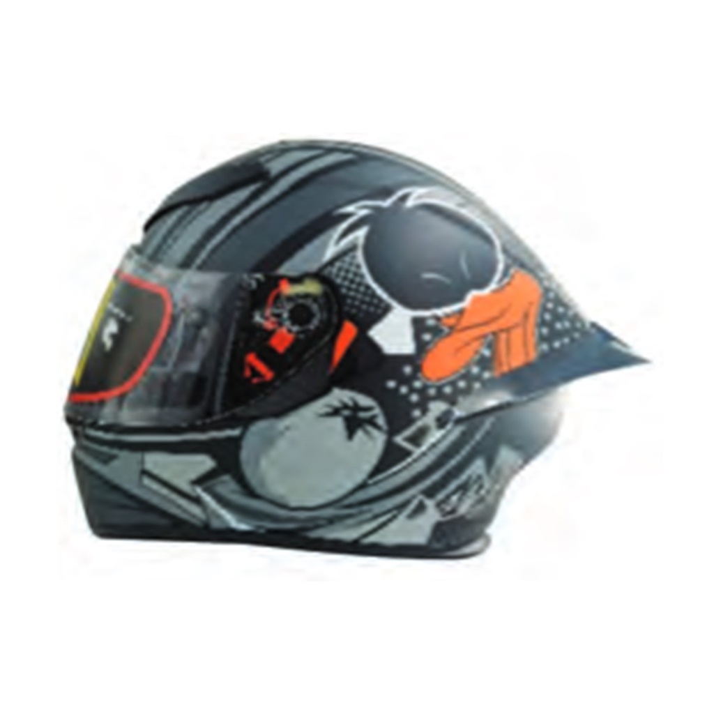 CASCO CERRADO NEGRO CON GRIS (L)