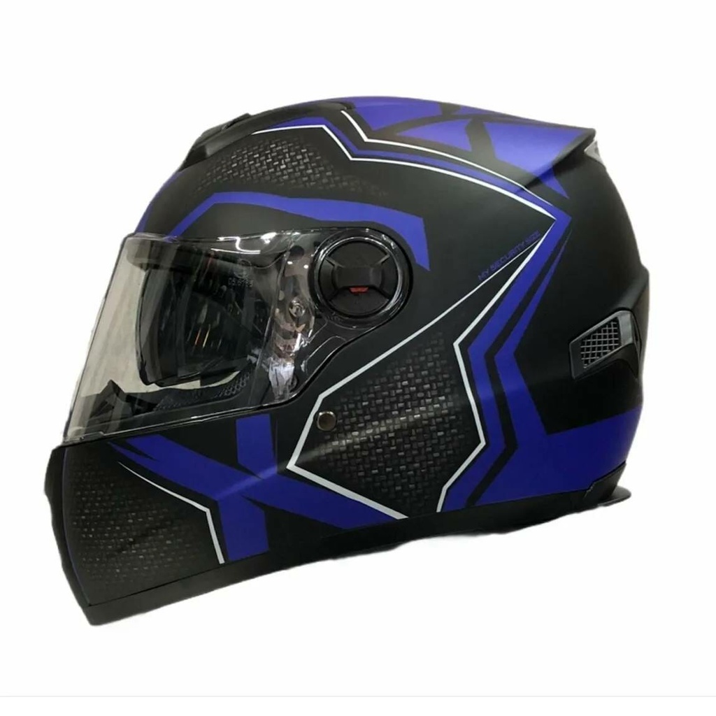 CASCO E-M61 NEGRO/AZUL L