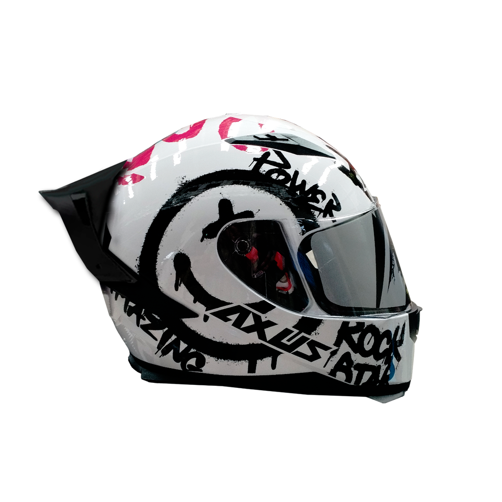 CASCO PARA MOTOCICLISTA CERRADO SPRAY RED/WHITE XL