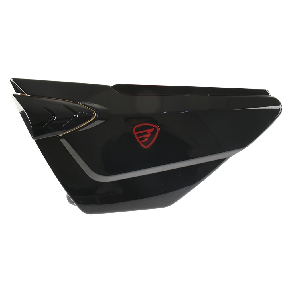CUBIERTA LAT IZQ NEGRO ROJO DT150 CLASICA