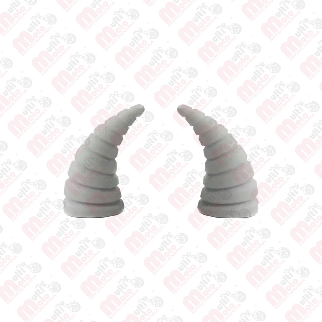 [MZ-1347-B] Cuerno Pequeño para Casco Rayado / Espiral Blanco