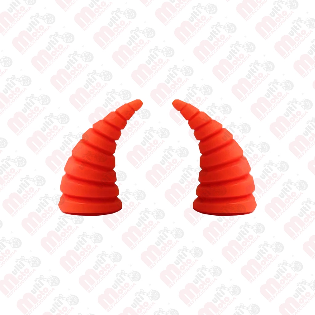 [MZ-1347-N] Cuerno Pequeño para Casco Rayado / Espiral naranja