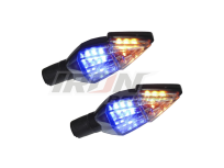 DIRECCIONAL BI-COLOR 12V 14 LED'S 4 CABLES LUZ AMARILLO Y AZUL