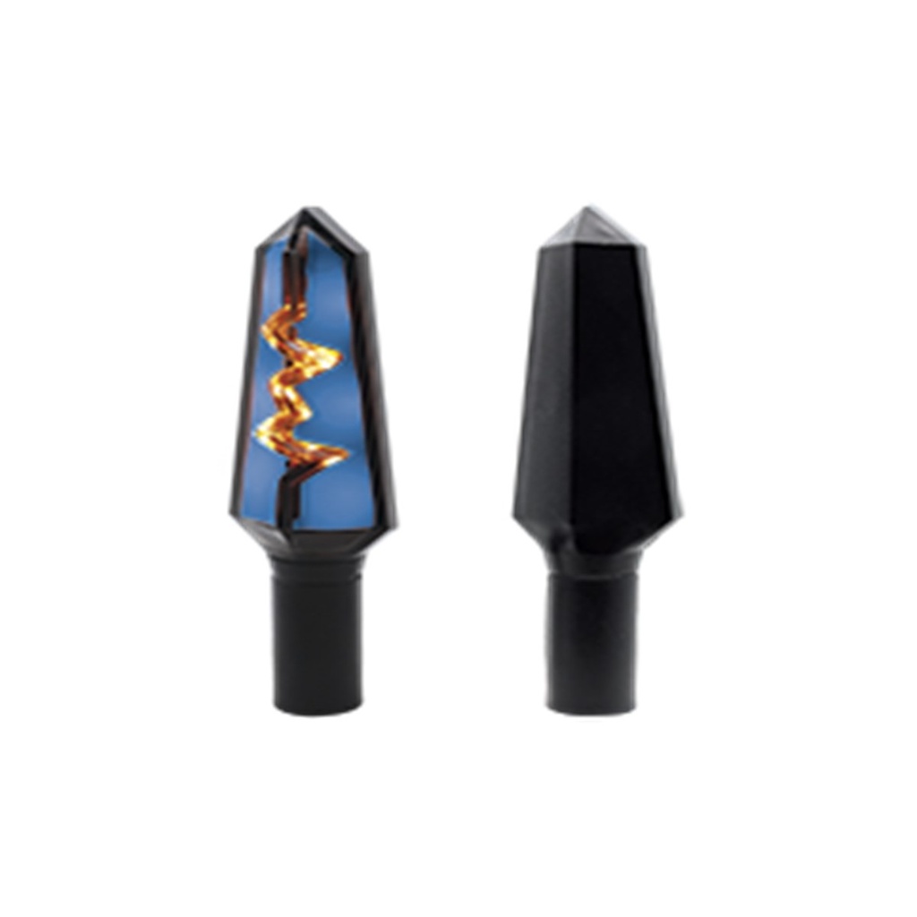 [RS-DIR-0013Y-BU] DIRECCIONAL LED MINI TIPO RAYO SECUENCIAL UNIVERSAL (AMARILLO-AZUL)