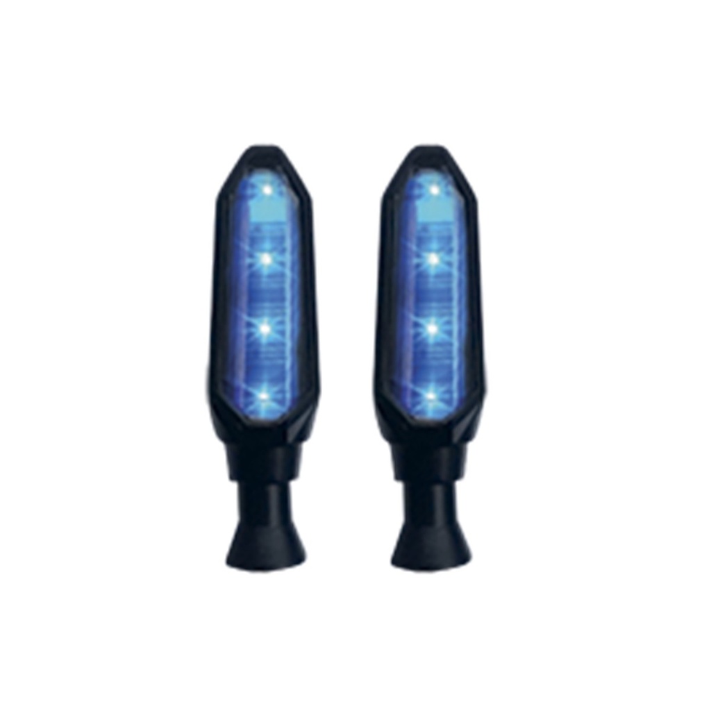[RS-DIR-0022Y-BU] DIRECCIONAL LED SECUENCIAL PREMIUM 4 HYPERLED  UNIVERSAL (AMARILLO-AZUL)