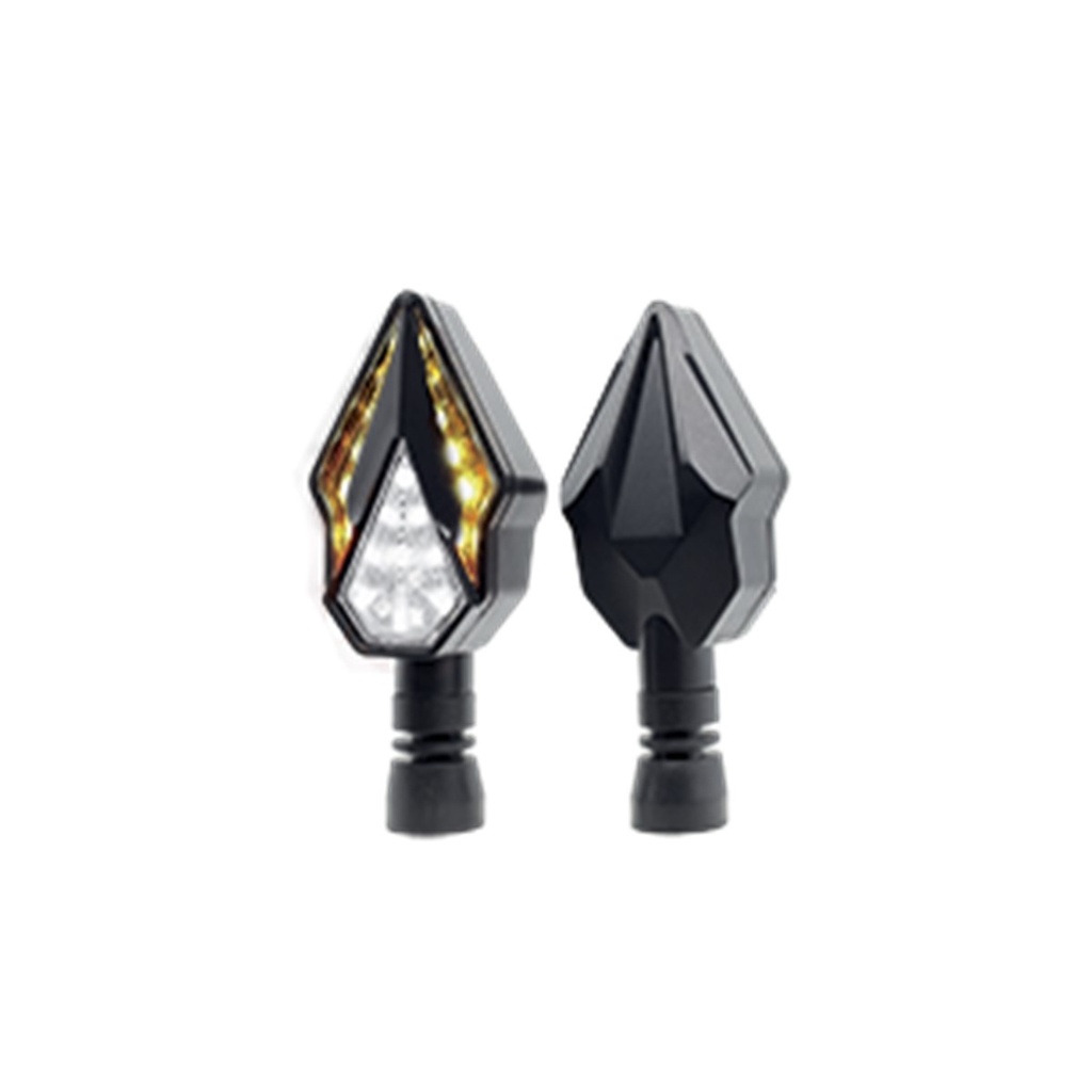 DIRECCIONAL LED SECUENCIAL TIPO DIAMANTE UNIVERSAL (AMARILLO-BLANCO)