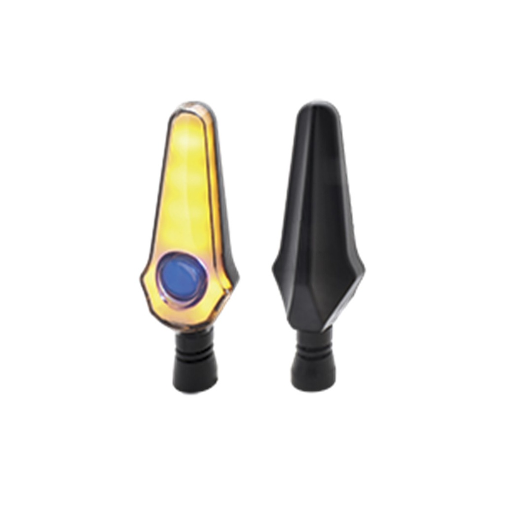 DIRECCIONAL LED SECUENCIAL TIPO FLAMA UNIVERSAL (AMARILLO-AZUL)