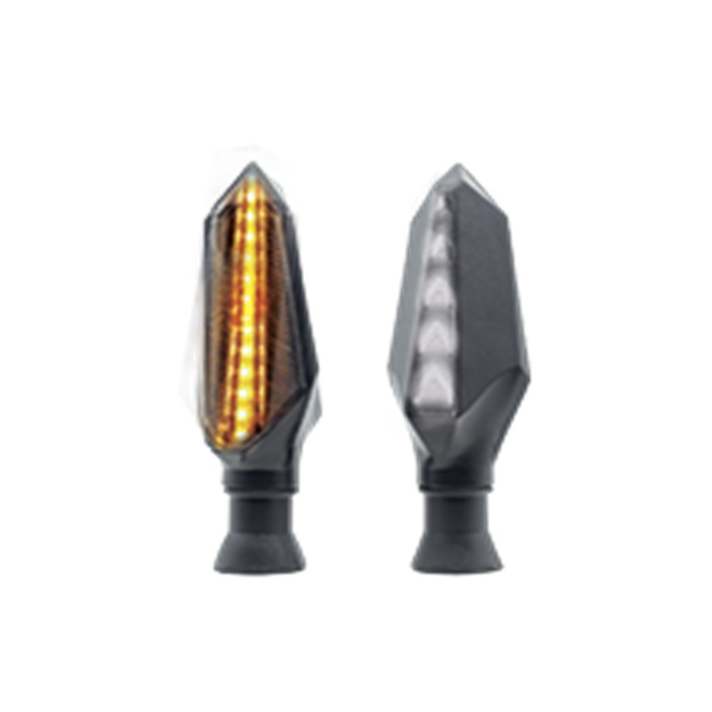 DIRECCIONAL LED SECUENCIAL TIPO FLECHA UNIVERSAL (AMARILLO-BLANCO)