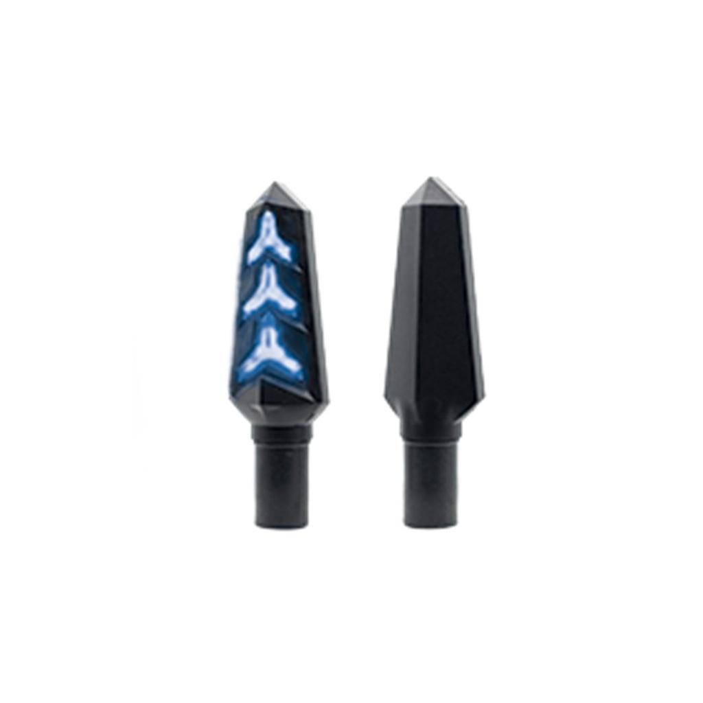 [RS-DIR-0004Y-BU] DIRECCIONAL LED SECUENCIAL TIPO RAYO AMAR-AZUL UNIVERSAL