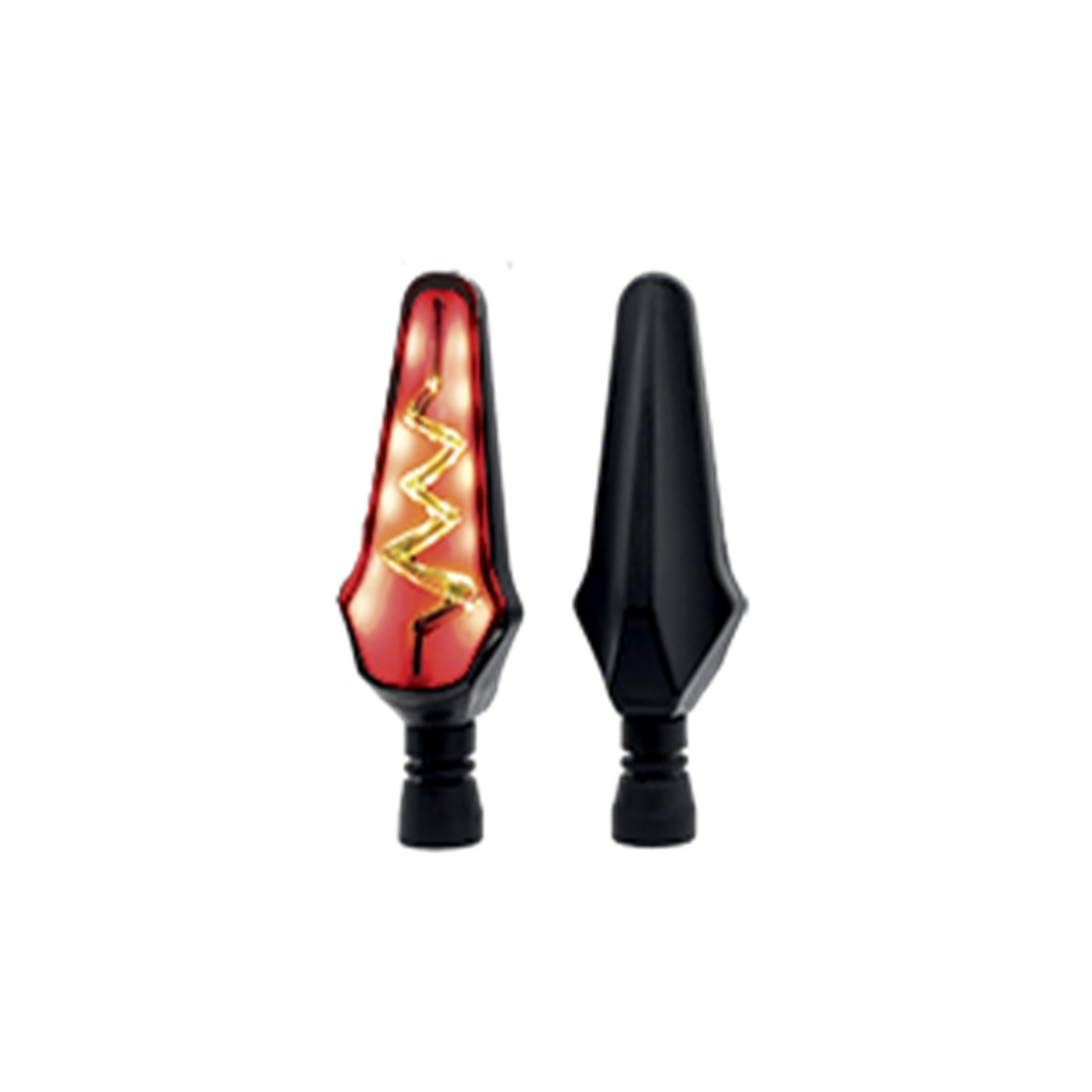 [RS-DIR-0012Y-R] DIRECCIONAL LED SECUENCIAL TIPO RAYO UNIVERSAL (AMARILLO-ROJO)