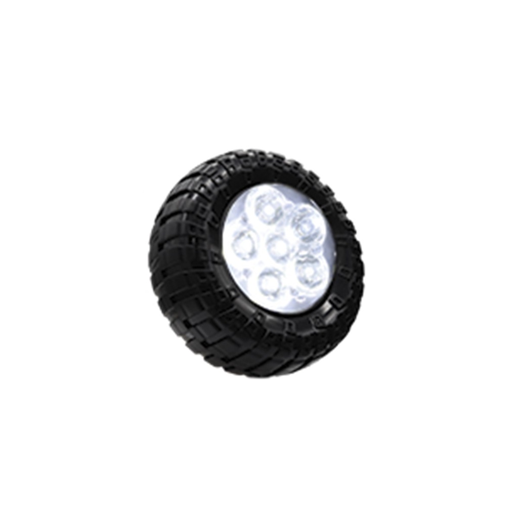 FARO LED BLANCO TIPO RUEDA CON LUZ ALTA, BAJA Y ESTROBO