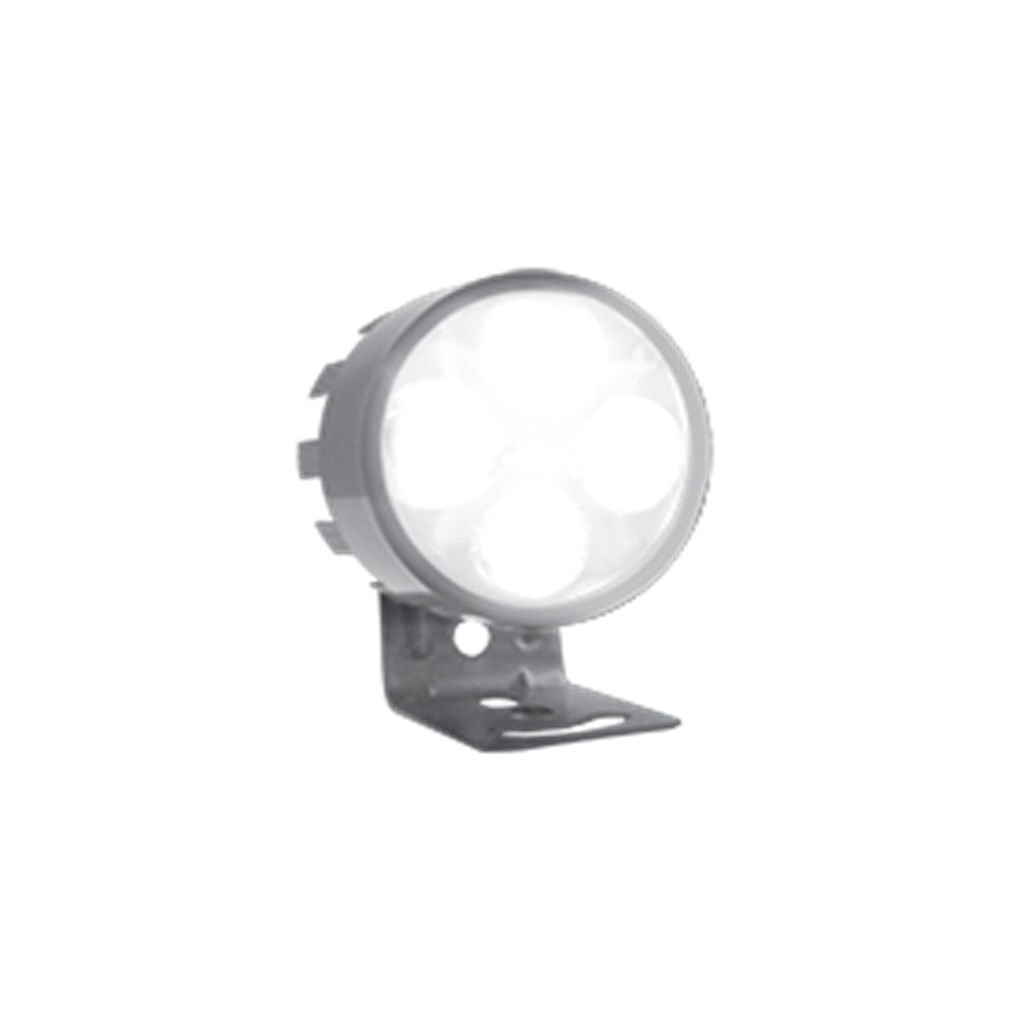 FARO REDONDO PLATEADO 4 LED LUZ BLANCA ALTA, BAJA Y ESTROBO