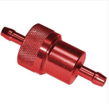 FILTRO DE GASOLINA ALUMINIO ROJO MOTONETAS CHINAS 125CC Y 150CC 2005-2015