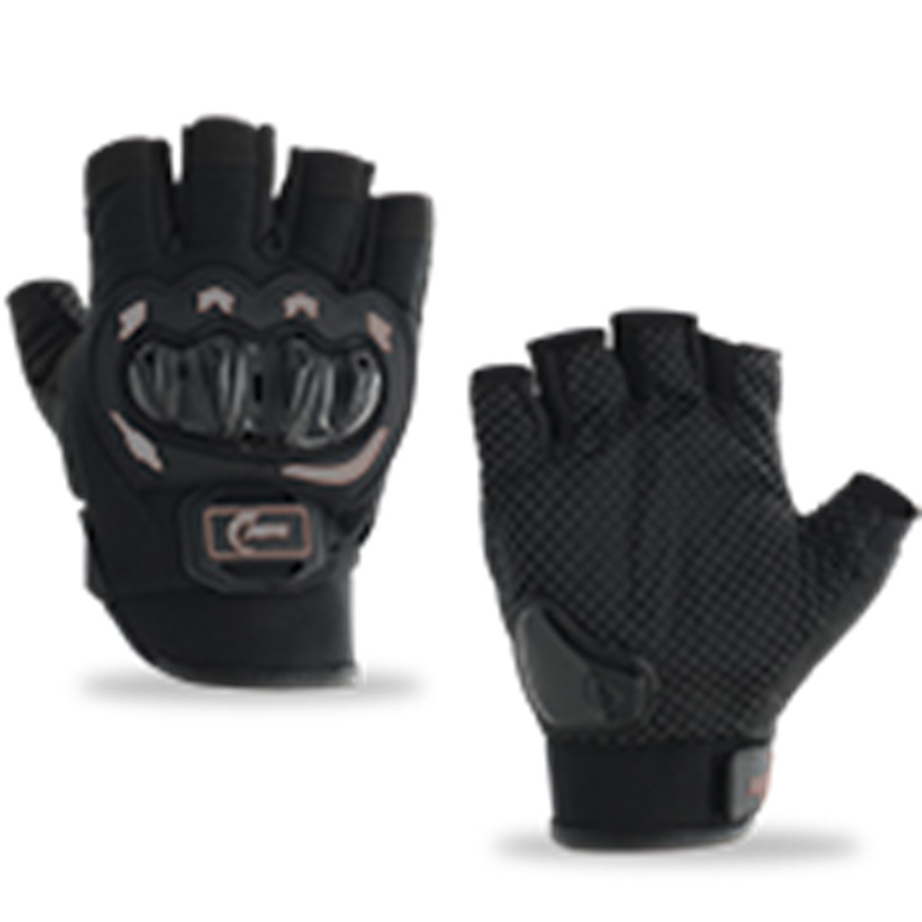 GUANTE MEDIO DEDO CON PROTECCION COLOR GRIS EXTRA GRANDE