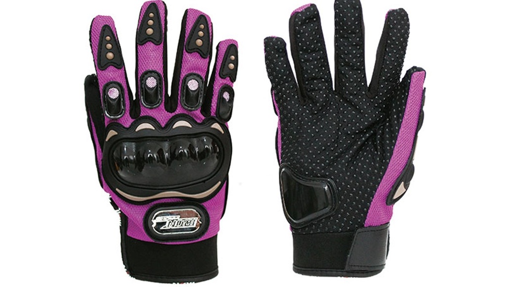 [GUA-7107-0054B] GUANTE P/ MOTOCICLISTA IRON RACING STREET MORADO TALLA S