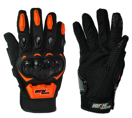 GUANTE P/MOTOCICLISTA IRON RACING SPEED NEON-NARANJA TALLA M