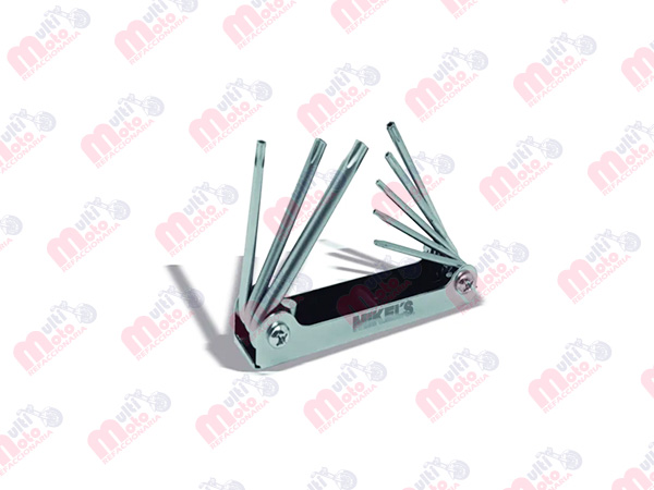 [JTN-8] JUEGO LLAVES TORX TIPO NAVAJA 8 PZ