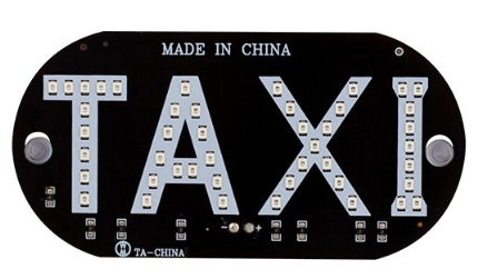 LETRERO LUMINOSO TAXI CON TECNOLOGIA LED 12V ROJO