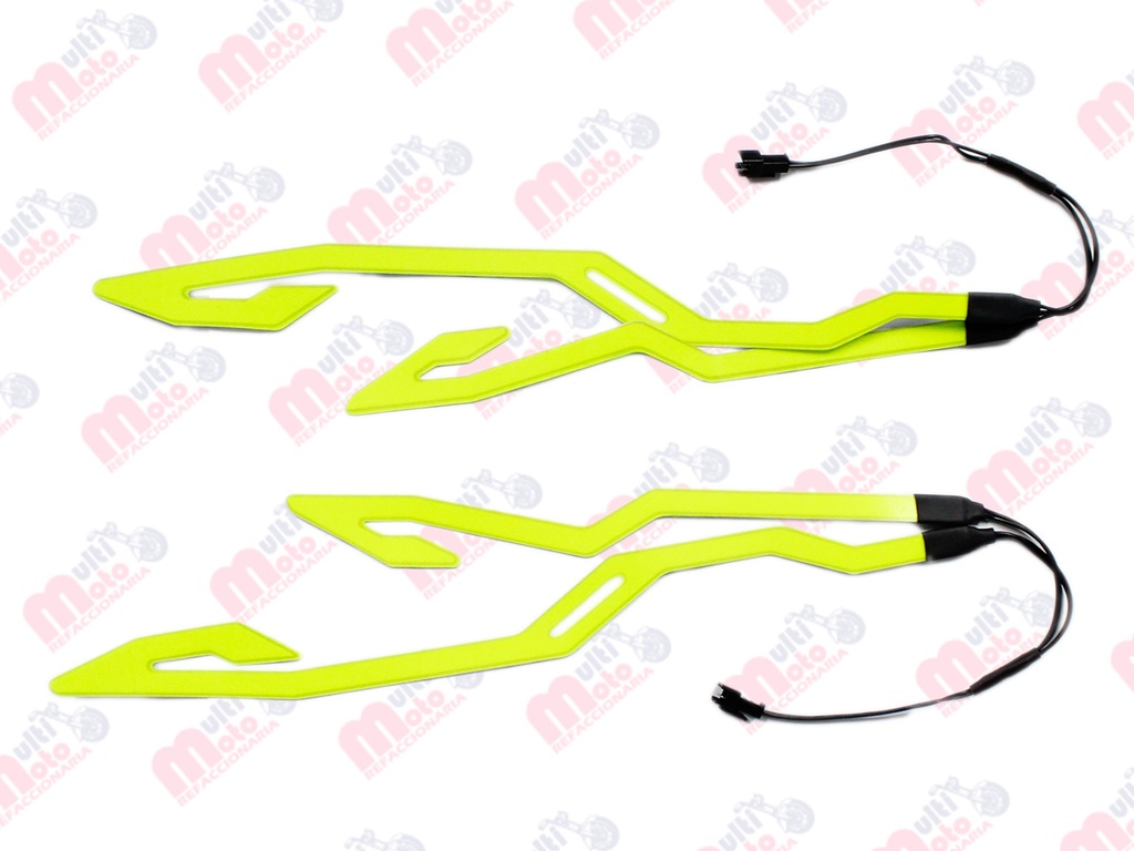 Luces led casco diseño tribal doble color FLUORESCENTE MEK