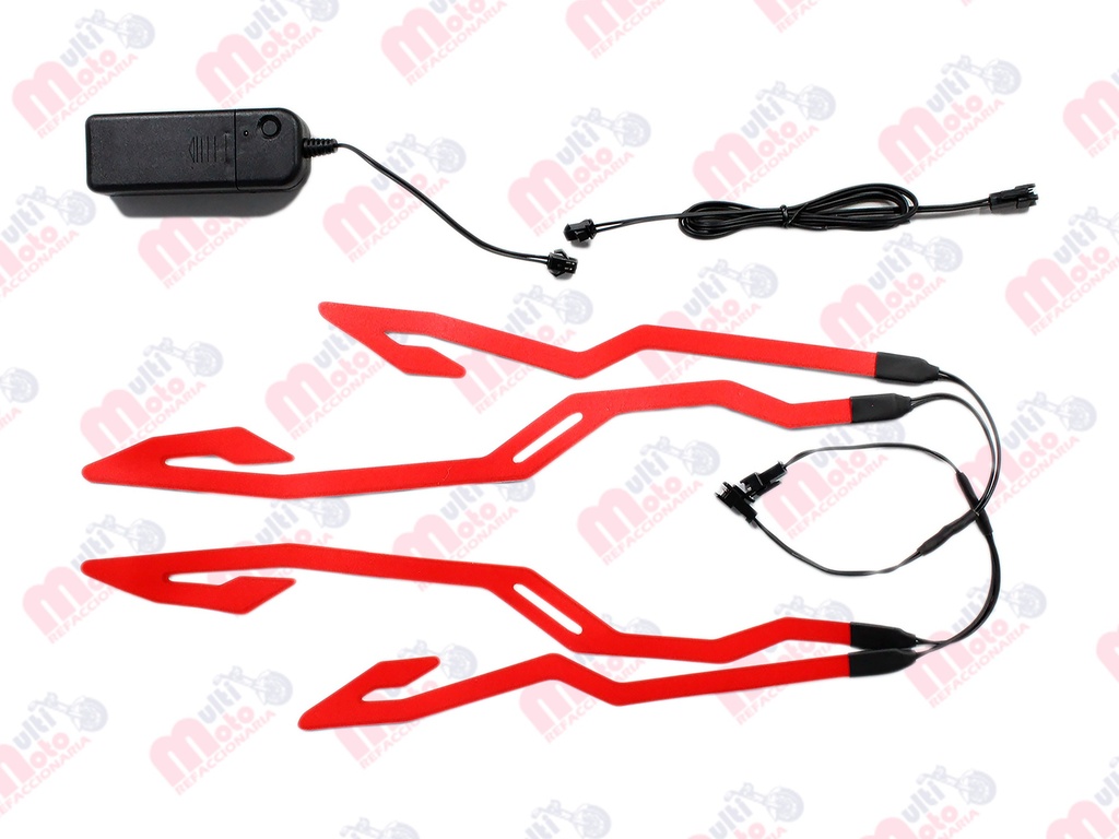 Luces led casco diseño tribal doble color ROJO MEK