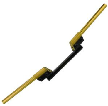 MANUBRIO DE ALUMINO UNIVERSAL AMARILLO BASE NEGRA AJUSTABLES