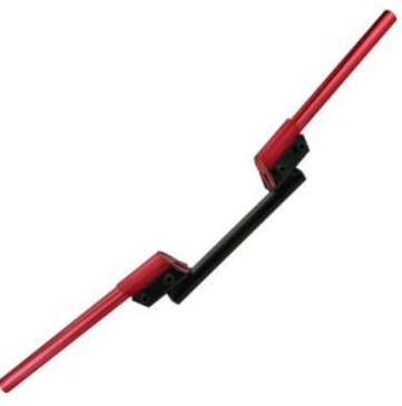 MANUBRIO DE ALUMINO UNIVERSAL ROJO BASE NEGRA AJUSTABLES