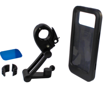 PORTA-CELULAR IMPERMEABLE PARA MOTOCICLETA CON BASE MANUBRIO GIRATORIO 360° USB IR 9759