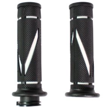 PUÑOS TPE ANTIDERRAPANTE ARROW BLANCO CON TUBO MOVIL MANUBRIO 7/8 UNIVERSAL