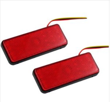 REFLEJANTE RECTANGULAR ROJO 12 V