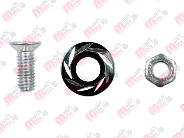 TORNILLO DECORATIVO ALUMINIO CON COLORES REDONDO M6 NEGRO