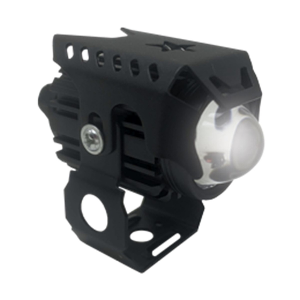 FARO AUXILIAR LED REDONDO CON CAPUCHON 1 LUPA LUZ AMARILLO-BLANCO