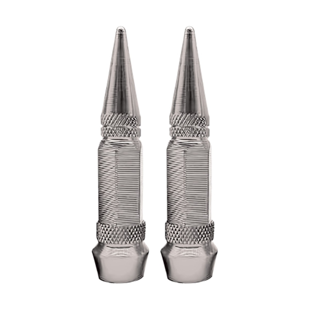 TAPON DECORATIVO PARA VALVULA EN FORMA DE PUNTA (PLATA)