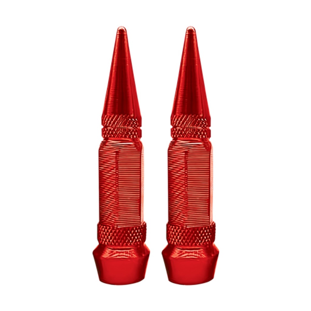 TAPON DECORATIVO PARA VALVULA EN FORMA DE PUNTA (ROJO)