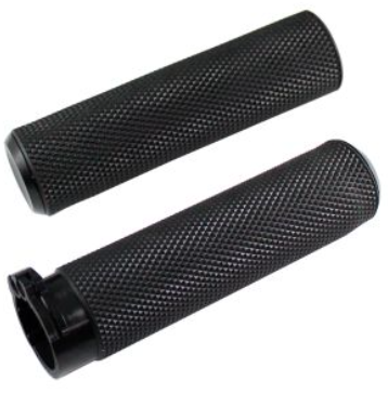 [PUÑ-158] PUÑOS NEGROS CHOPPER MATT CON TUBO MOVILMANUBRIO 1"