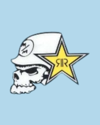 [GDE-047] CALCOMANIA GRANDE CALAVERA CON ESTRELLA ROCKSTAR