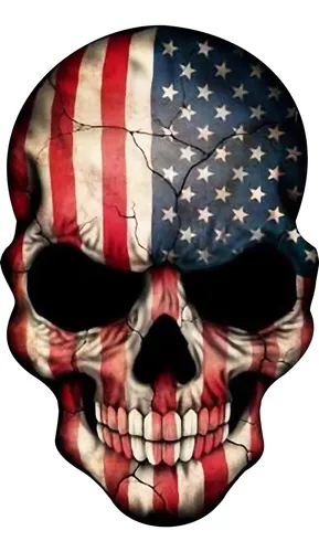 [GDE-015] CALCOMANIA GRANDE CALAVERA ESTADOS UNIDOS