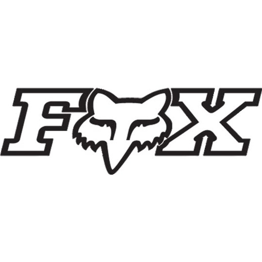 [GDE-096] CALCOMANIA GRANDE LETRAS FOX PLATA FONDO NEGRO