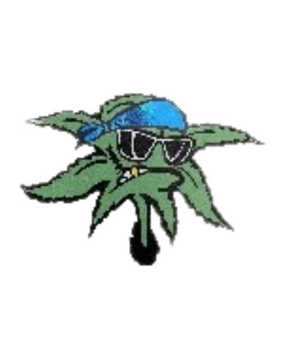 [GDE-078] CALCOMANIA GRANDE MARIGUANA CON LENTES