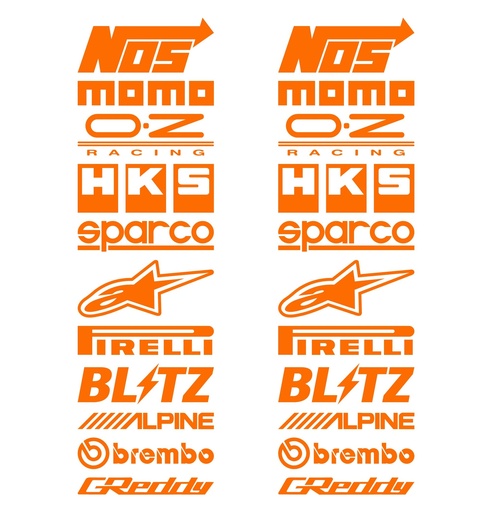 [GDE-054] CALCOMANIA GRANDE MULTIMARCA NARANJA
