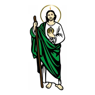 [GDE-057] CALCOMANIA GRANDE SAN JUDAS MANTO VERDE