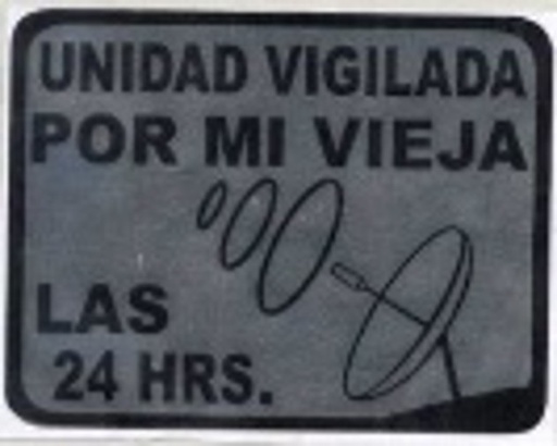 [GDE-039] CALCOMANIA GRANDE UNIDAD VIGILADA LAS 24 HRS