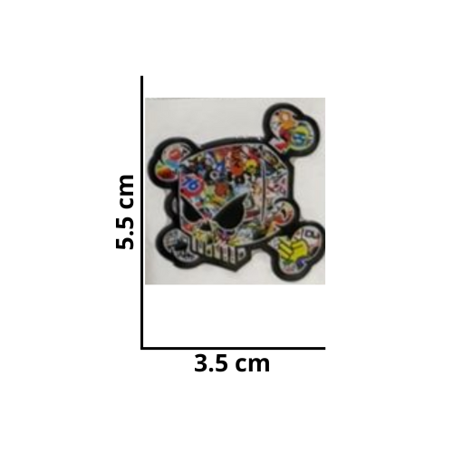 [MED-ACR-194] CALCOMANIA MEDIANA ACRILICO CALAVERA COLLAGE 5.5x3.5 cm 